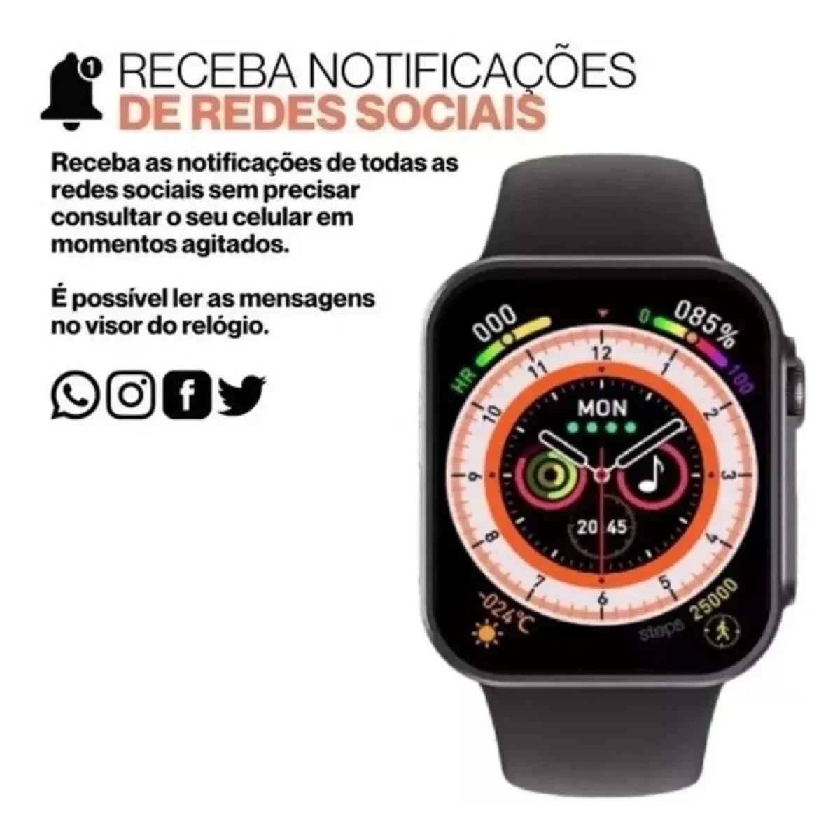 Relógio Smartwatch Impermeável Midnight 3